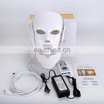 Manufacturer 7 Color LED Neck Face Mask PDT Portable LED Photon Light Therapy Mask Facial Beauty Equipment