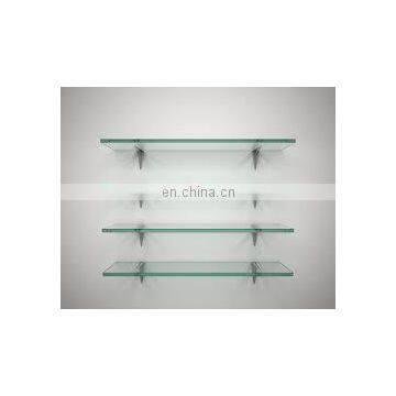 Flat Polished Edge Tempered Wall Mounted Bathroom Glass Shelf photo-3