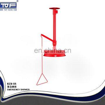 Ceiling mounted safety emergency shower with installation base