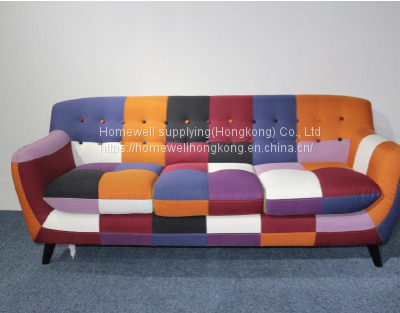 patchwork fabric sofa 3seater YF030