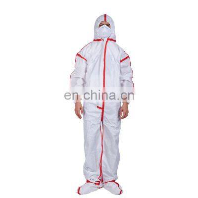 polypropylene ppe ce certification safety microporous workwear water resistance protective clothes suit coveralls with boots