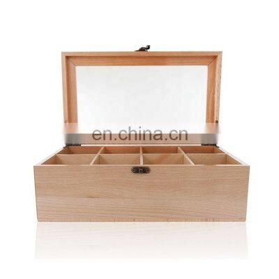 Hot Sale Customized Unfinished Hinge Lid Acrylic Lid Wooden Box photo-2