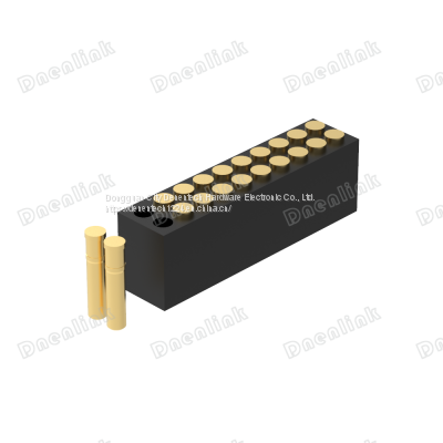 Dnenlink 1.27mm Pitch Dual Row H4.0mm Plane Contact Straight Female Header SMT Type PogoPin Header photo-3