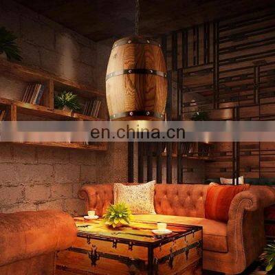 Hanging Wooden Wine Barrel Light Restaurant Bar Decorative Lamp