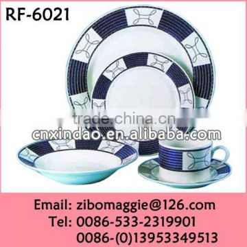 20pcs Custom Print Hot Sale Grace Designs Ceramic Dinnerware for Wholesale