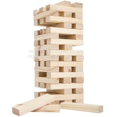 54 Pcs Custom Wooden Number Blocks Tumble Tower Domino Stacking Building Blocks Game Educational Toys for Kids photo-5