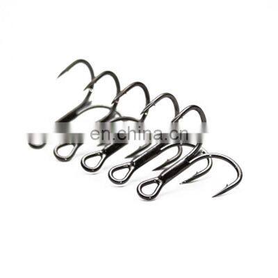 high carbon steel  treble hooks  bulk 3x Overturned Hook  Fishing Triple Hook