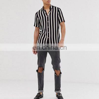 New arrival Chemise style regular fit retro stripe shirt for men