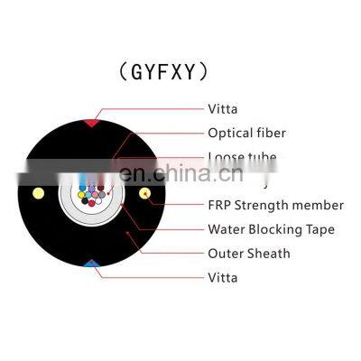 Hanxin GYFXY Water-blocking Outdoor Fiber Optic Cables Unitube Non-metallic Non-armored Cable With Polyethylene PE Sheath photo-2