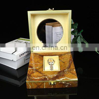 Luxury Marbling MDF wooden lacquer watch packaging box storage box