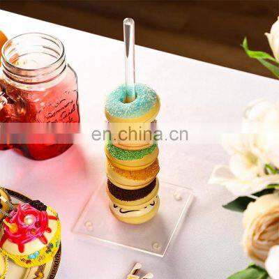 Clear Acrylic Donuts Stands Bagels Holder Doughnut Dessert Stand Table for Wedding Birthday Party photo-2