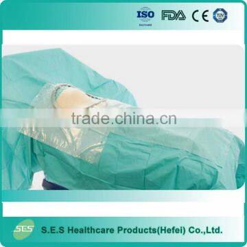 Customized baby birth sheet, disposable Caesarean surgical drape, pregnant women used drape with CE/ISO