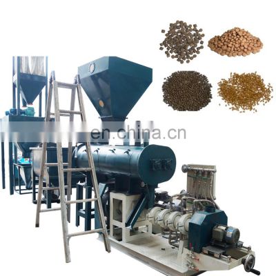 High Efficiency Factory Price China Double Screw Extruder Floating Fish Feed Animal Feed Pellet Production Line