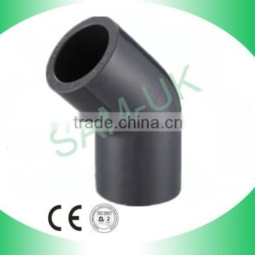 high quality black pvc 45 degree elbow