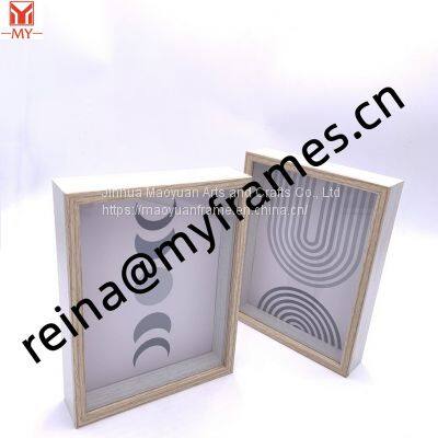 MDF Wood Frame Box White and Log Color 3d Shadow Box Frames Picture Photo Frame Box