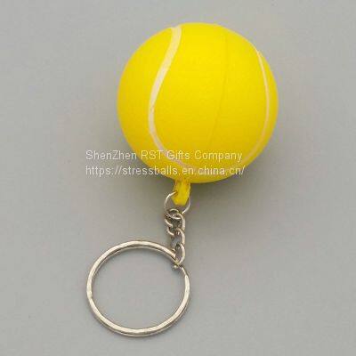 Pu Foam Tennis Anti Stress Ball Keychain – Stress Relief for Sports Fans