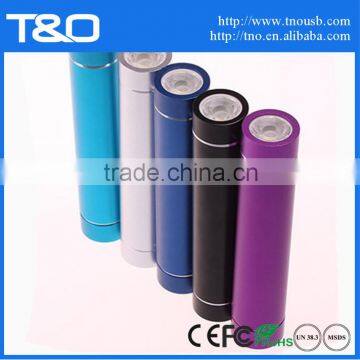 Led 2600mAh usb power bank best mobile power bank metal