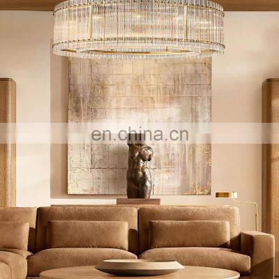 Modern Industrial Style Rivet Crystal Piece Chandelier Lighting Fixture for Living Room Kitchen Island Dining Room Foyer Lobby