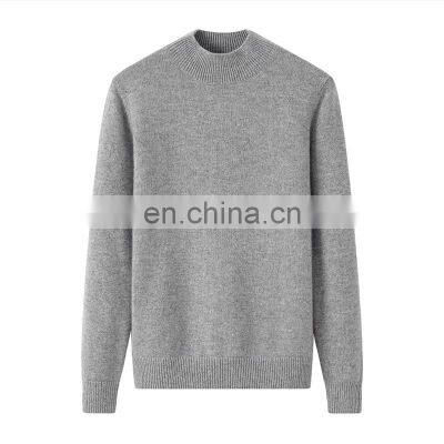 100% Knitted Women's Cashmere Pullover Long Sleeve Thick Solid Color Sweater Crew Neck Winter Fashionable Casual Style Front