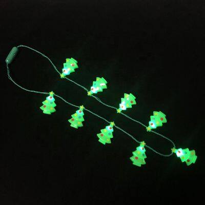 Christmas Tree LED Lighted Necklace for Party