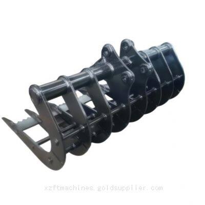 Curved Rake Fit for 5 Ton Excavator Land Clearing Severe Duty Scoop Root Brush Rakes