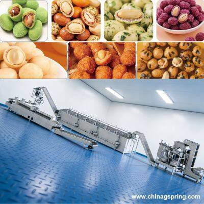 Промышленная машина для покрытия арахиса, машина для обжарки покрытых орехов, полная линия производства обжарки покрытых орехов для оборудования для закусочной продукции