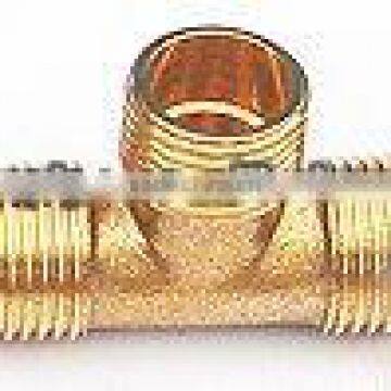 Brass pipe fitting tee with female and male thread