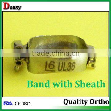dental orthodontic molar band with buccal tube