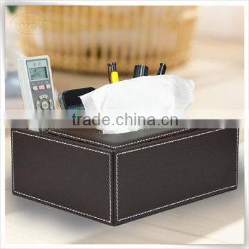 Functional nappa leather tissue holder for hotel