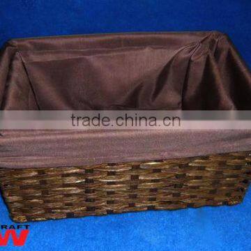 Hot sale set of 2 paper basket in dark brown color with 150g dark brown color liner,cheap basket