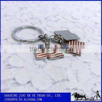 Hot Selling Wholesale Zinc Alloy America Flag Design Custom Metal Keychain photo-3