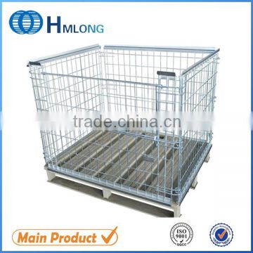 Euro collapsible mesh storage metal cage pallets