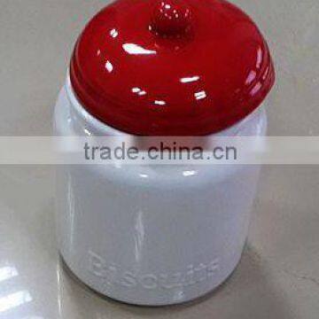 ceramic christmas cookie jar,ceramic christmas canister with lid