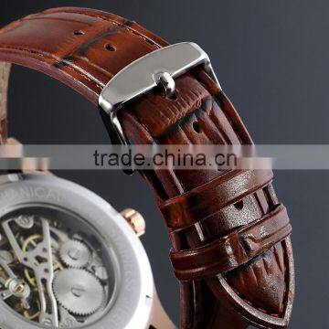 2015 Luxury Watches Men White Face Leather Skeleton Watch WM403 photo-5