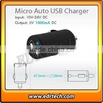 5V 500mA min usb car charger with 1 usb port