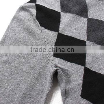 Argyle Knitting Wear Men Simple Long Sleeve V-neck Sweater Pullover photo-5
