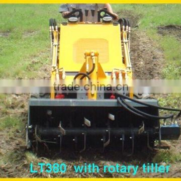 mini skid steer loader with rotary cultivator,dingo Bobcat like,quick hitch,various attachments