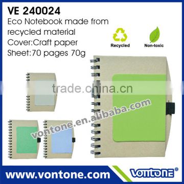 eco friendly notebook with pen