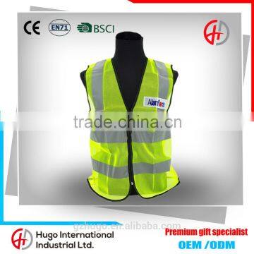 High Visibility Construction Traffic Green Zipper Mesh Safety Reflective Vest