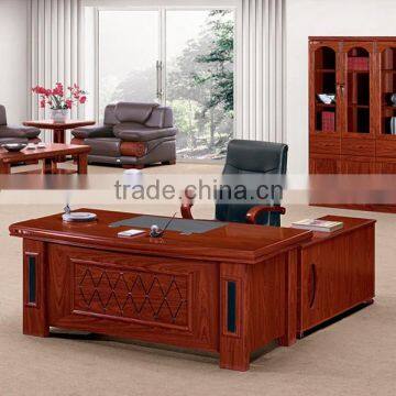 L shape executive wooden office desk set