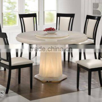 Latest Stainless Marble Top Table Cushion Solid Wood Chair Famous photo-4