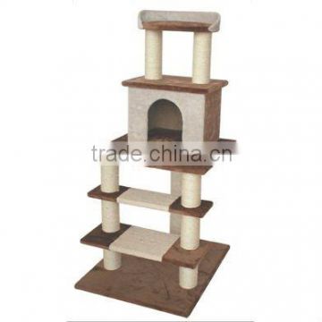 Wooden Cat Tree House Cat Scratch Wood Stair