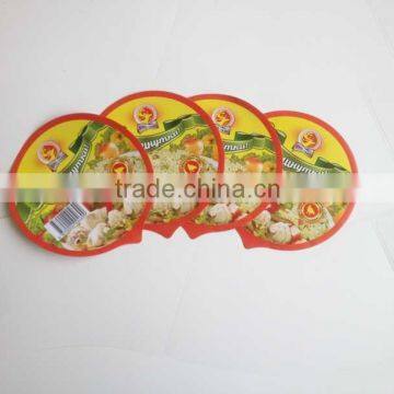 customized disposable food grade Aluminum paper lid for instant noodle bowl