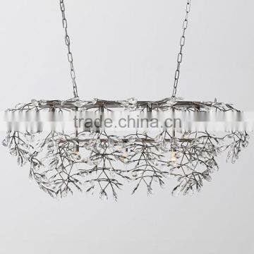 Home Interior Decor Antique Vintage Crystal Chandelier Wrought Iron Pendant Hanging Lamp Light Lighting CZ2552C