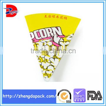 color print cone shaped packaging paper popcorn bags