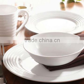 16pcs different designs of embossed porcelain dinnerware set