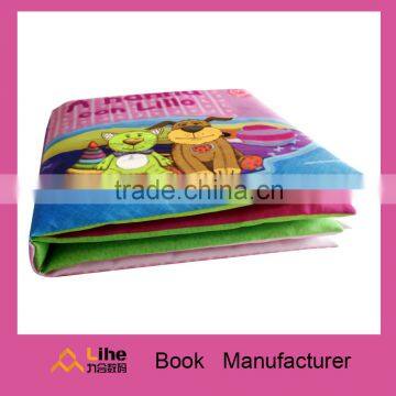 Fancy baby cloth book fabric book soft toy cognize book with BB sound