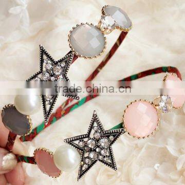 fashion crystal stone plastic rhinestone headbands hair band