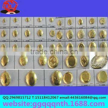 Jewelry Accessory Round Oval Metal Brass Gold Bronze Antique Photo Box Pendant for Necklace