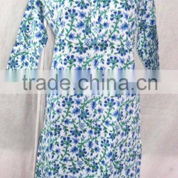 Designer Hand Block Printed Kurtis Cotton Women Top Tunic Blouse Stylish Women Wear Casual Wear Top